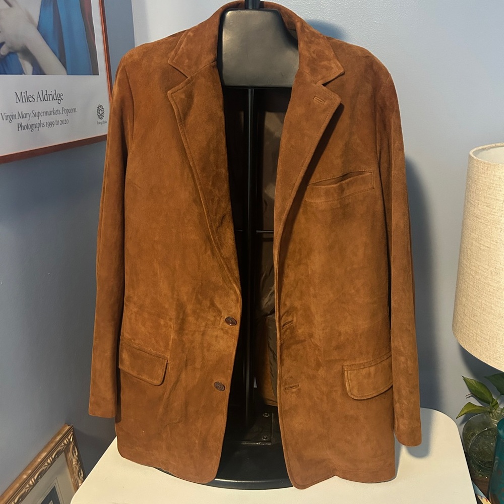 Orvis Tan Leather sport coat Jacket size 44